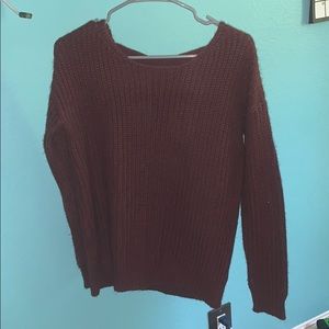 burgundy sweater